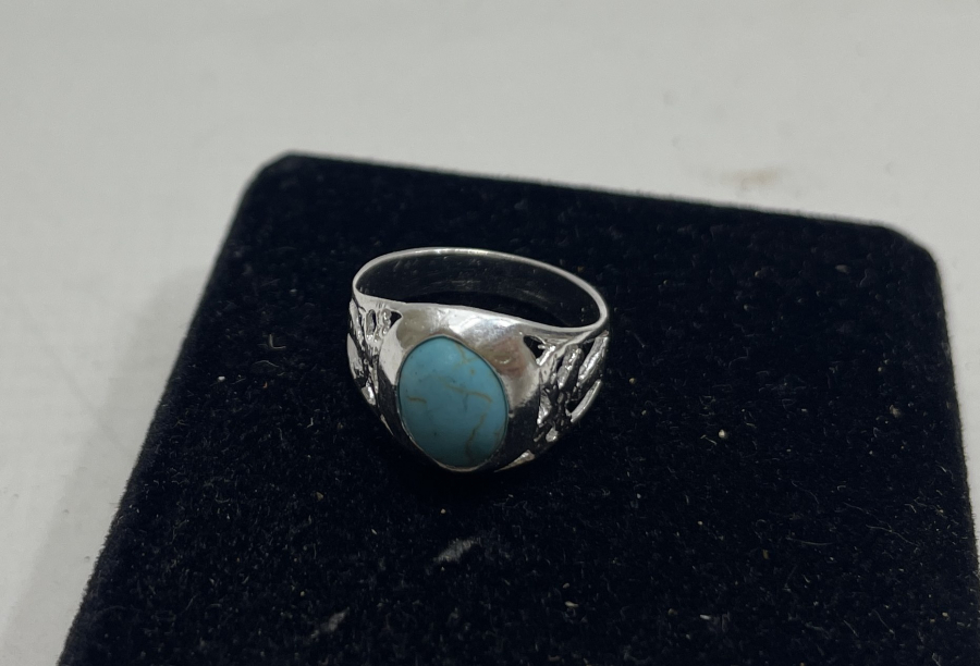 TURKUAZ TAŞLI GÜMÜŞ ÇOCUK NAZAR YÜZÜĞÜ