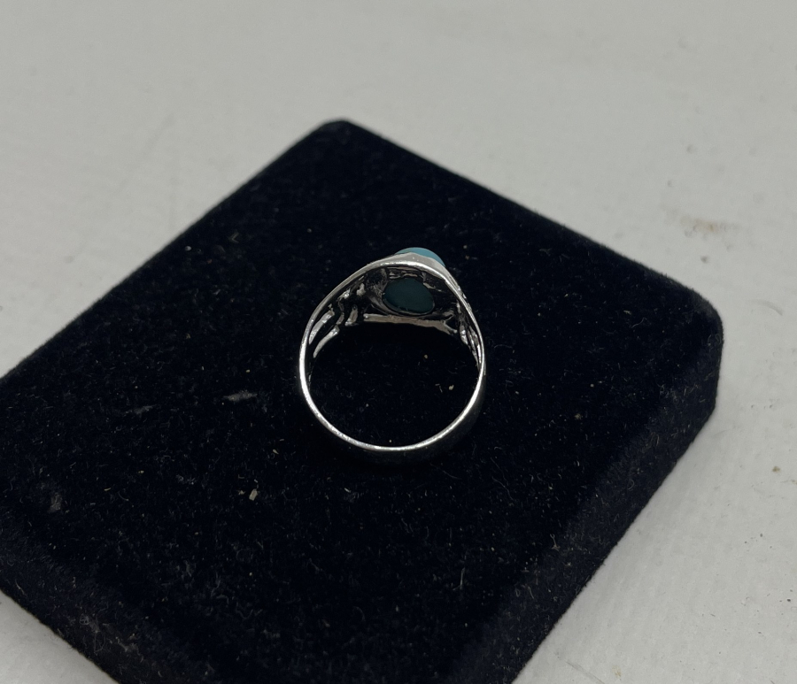 TURKUAZ TAŞLI GÜMÜŞ ÇOCUK NAZAR YÜZÜĞÜ