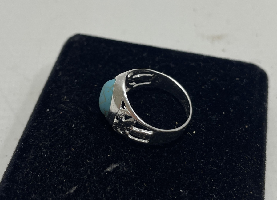 TURKUAZ TAŞLI GÜMÜŞ ÇOCUK NAZAR YÜZÜĞÜ