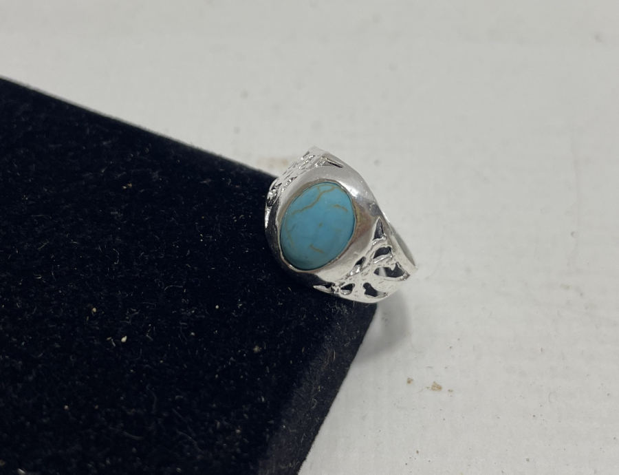 TURKUAZ TAŞLI GÜMÜŞ ÇOCUK NAZAR YÜZÜĞÜ