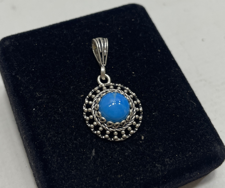 TURKUAZ TAŞLI GÜMÜŞ KOLYE UCU