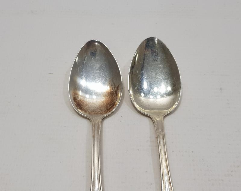 1892 TARİHLİ BİR ÇİFT GÜMÜŞ ÇAY KAŞIĞI