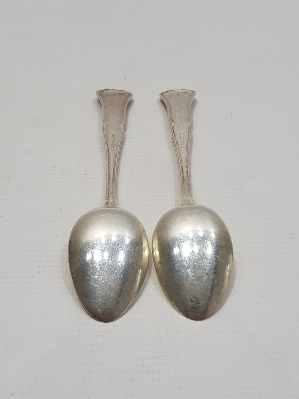 1892 TARİHLİ BİR ÇİFT GÜMÜŞ ÇAY KAŞIĞI