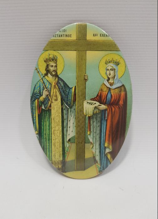 OSMANLI DÖNEMİ RUM İŞİ AZİZ TASVİRLİ TENEKE İKONA