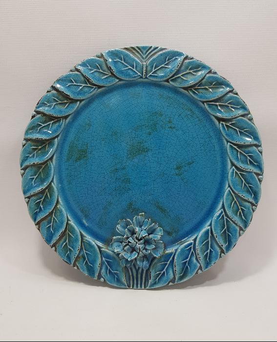 SANATÇI İŞİ ANTİKA SERAMİK KAHVE TEPSİSİ