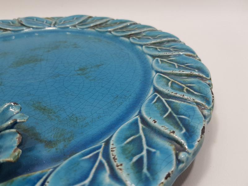 SANATÇI İŞİ ANTİKA SERAMİK KAHVE TEPSİSİ