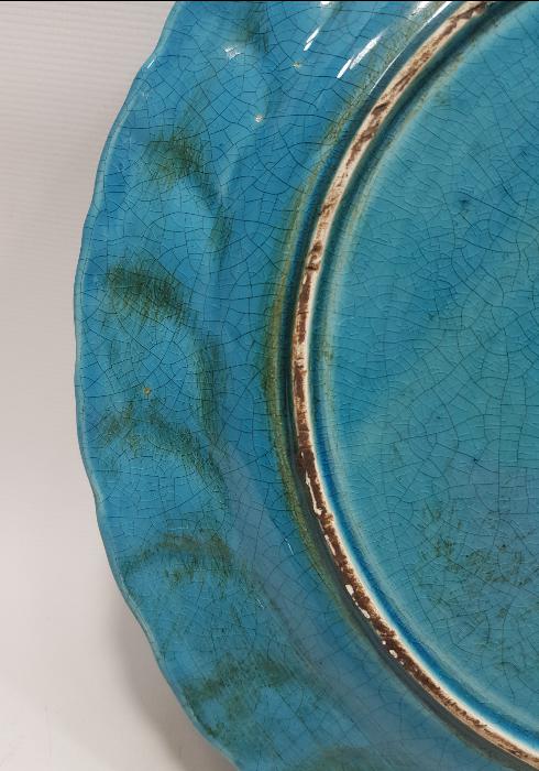 SANATÇI İŞİ ANTİKA SERAMİK KAHVE TEPSİSİ