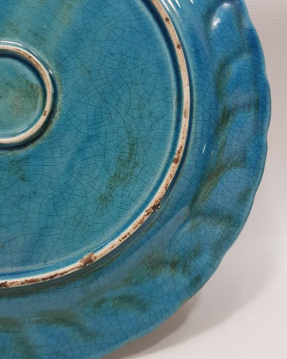 SANATÇI İŞİ ANTİKA SERAMİK KAHVE TEPSİSİ