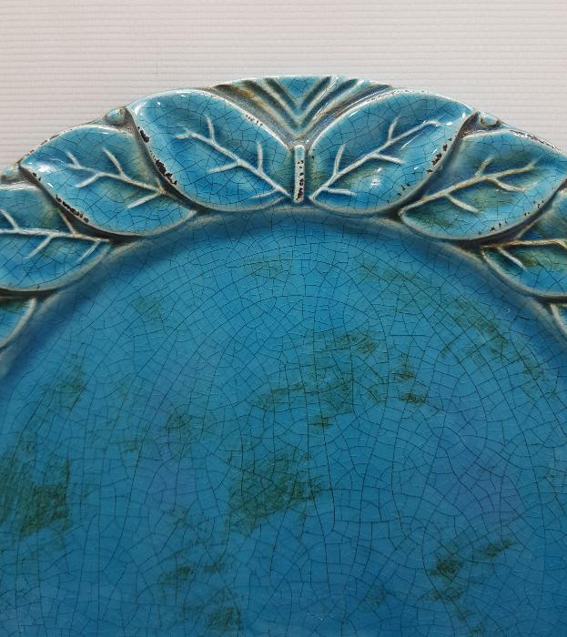 SANATÇI İŞİ ANTİKA SERAMİK KAHVE TEPSİSİ