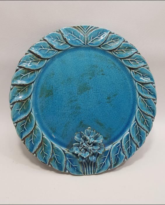 SANATÇI İŞİ ANTİKA SERAMİK KAHVE TEPSİSİ