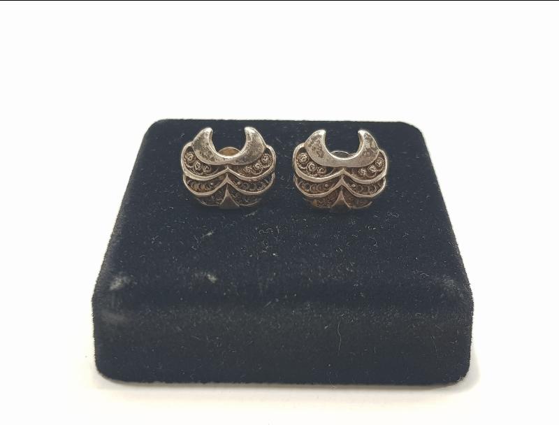 ANTİKA GÜVERSE İŞÇİLİKLİ GÜMÜŞ KÜPE 