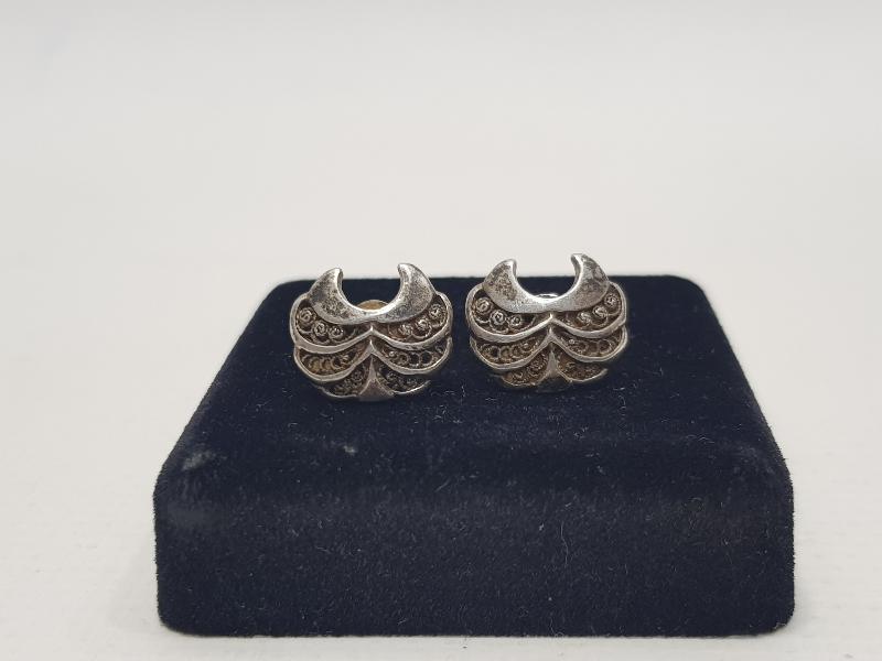 ANTİKA GÜVERSE İŞÇİLİKLİ GÜMÜŞ KÜPE 