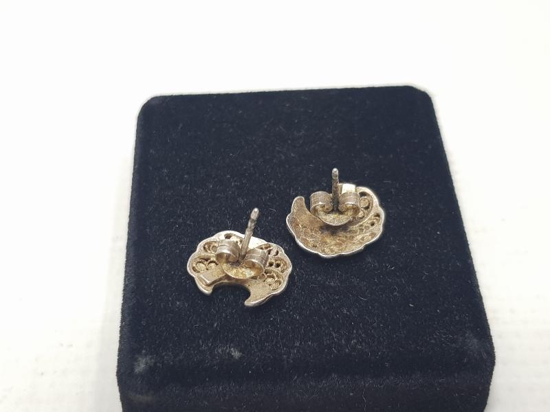 ANTİKA GÜVERSE İŞÇİLİKLİ GÜMÜŞ KÜPE 