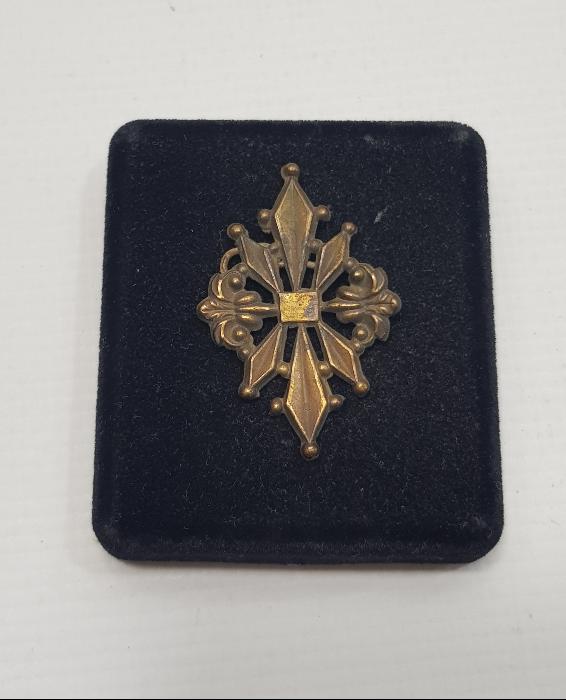 ART NOUVEAU ALTIN KAPLAMA BROŞ 