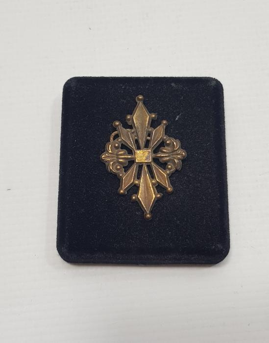 ART NOUVEAU ALTIN KAPLAMA BROŞ 