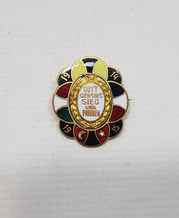 1. DÜNYA SAVAŞI 1914-1915 TARİHLİ İTTİFAK BAYRAKLI MİNELİ NADİR ROZET