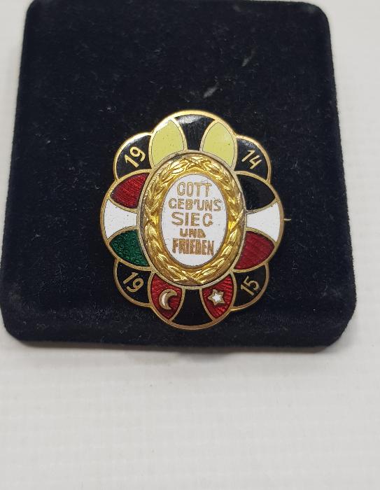 1. DÜNYA SAVAŞI 1914-1915 TARİHLİ İTTİFAK BAYRAKLI MİNELİ NADİR ROZET