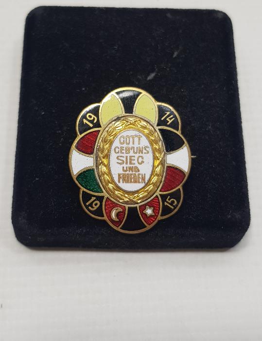 1. DÜNYA SAVAŞI 1914-1915 TARİHLİ İTTİFAK BAYRAKLI MİNELİ NADİR ROZET