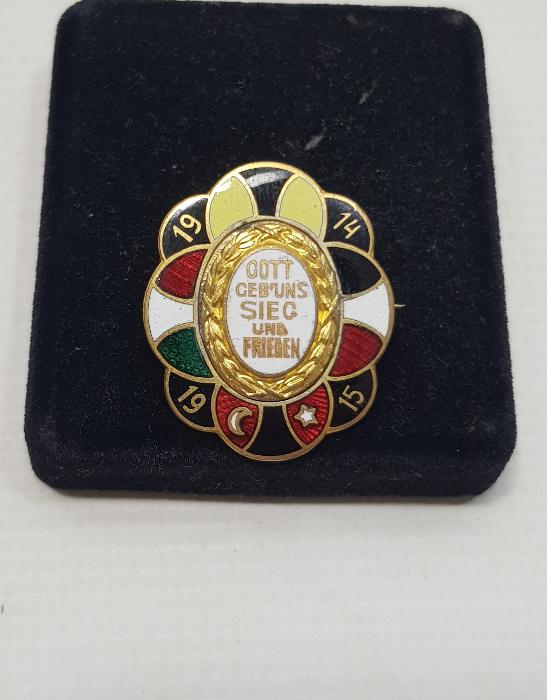 1. DÜNYA SAVAŞI 1914-1915 TARİHLİ İTTİFAK BAYRAKLI MİNELİ NADİR ROZET