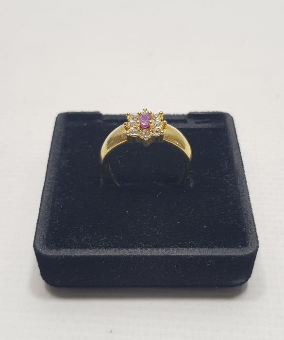 ANTİKA YAKUT TAŞLI ALTIN KAPLAMA YÜZÜK