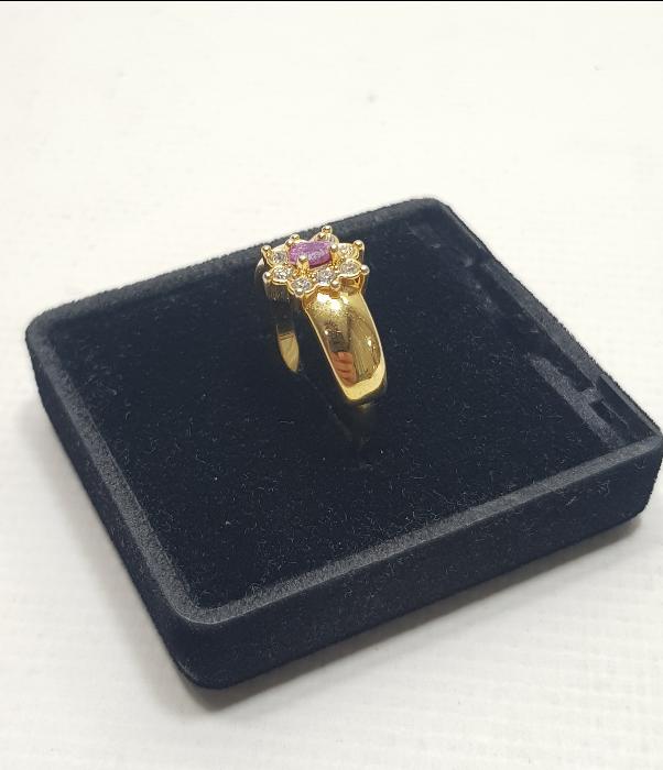 ANTİKA YAKUT TAŞLI ALTIN KAPLAMA YÜZÜK