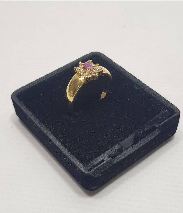 ANTİKA YAKUT TAŞLI ALTIN KAPLAMA YÜZÜK