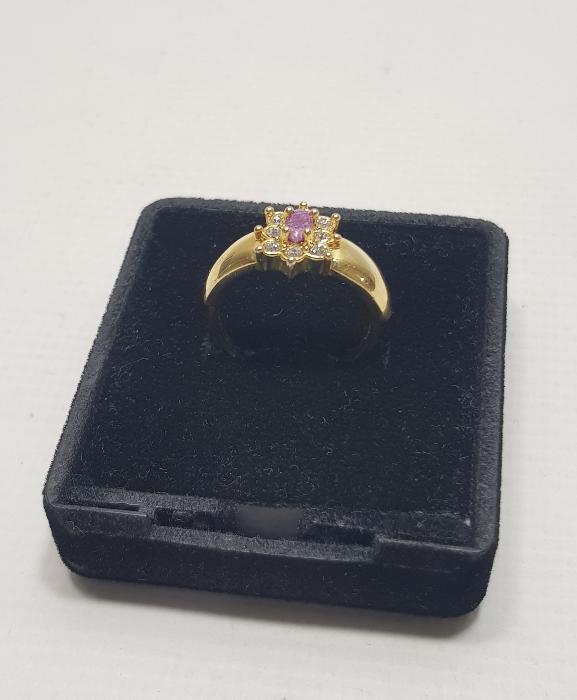 ANTİKA YAKUT TAŞLI ALTIN KAPLAMA YÜZÜK