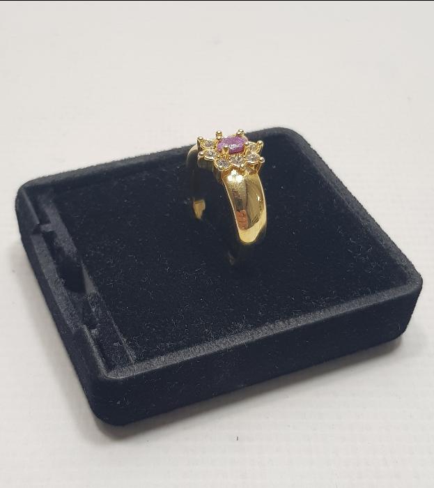 ANTİKA YAKUT TAŞLI ALTIN KAPLAMA YÜZÜK