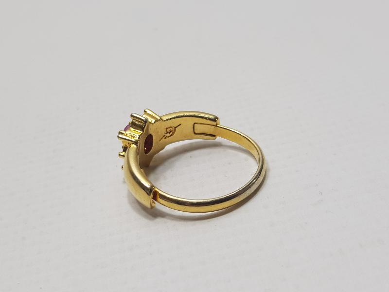 ANTİKA YAKUT TAŞLI ALTIN KAPLAMA YÜZÜK