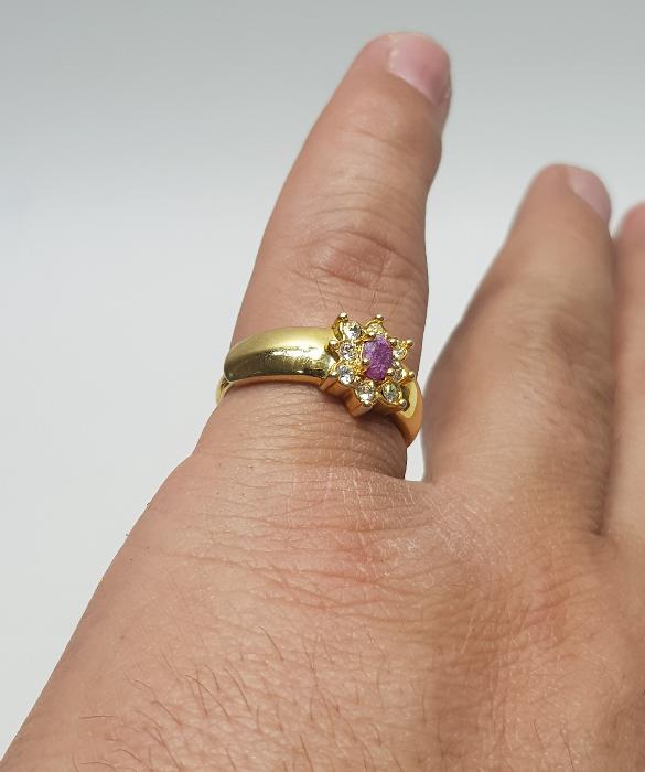 ANTİKA YAKUT TAŞLI ALTIN KAPLAMA YÜZÜK