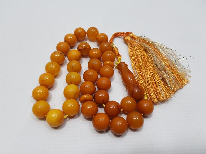 ANTİKA DAMLA KEHRİBAR TESPİH