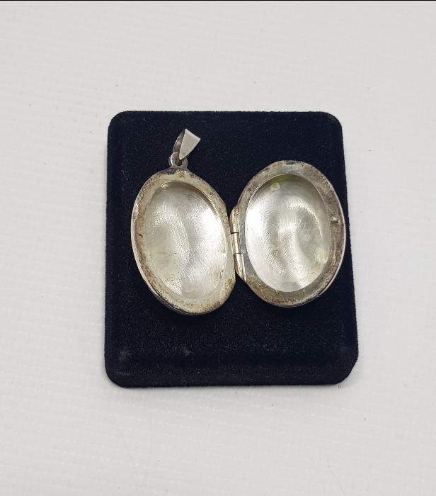 ANTİKA GÜMÜŞ RESİMLİK KOLYE UCU