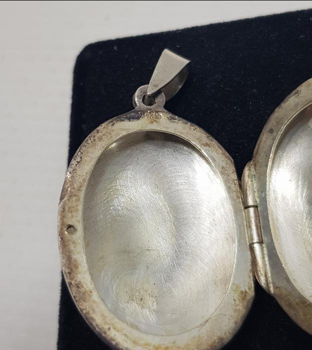 ANTİKA GÜMÜŞ RESİMLİK KOLYE UCU