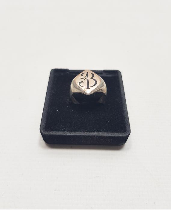 B İNİSİYALLİ ANTİKA GÜMÜŞ YÜZÜK