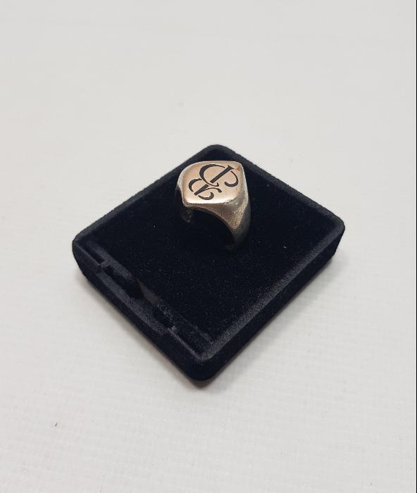 B İNİSİYALLİ ANTİKA GÜMÜŞ YÜZÜK