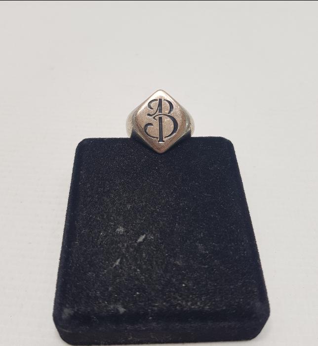 B İNİSİYALLİ ANTİKA GÜMÜŞ YÜZÜK