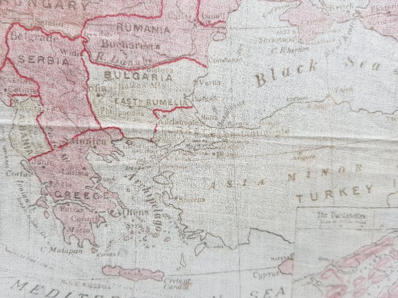 ÇANAKKALE SAVAŞI KONULU ÇOK NADİR HARİTA MENDİL