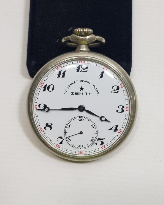 ÇİL KONDÜSYONDA TC DEVLET DEMİRYOLLARI ZENITH CEP SAATİ