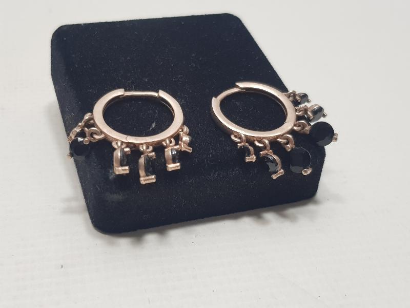 LAL TAŞLARIYLA SÜSLÜ ANTİKA GÜMÜŞ KÜPE 