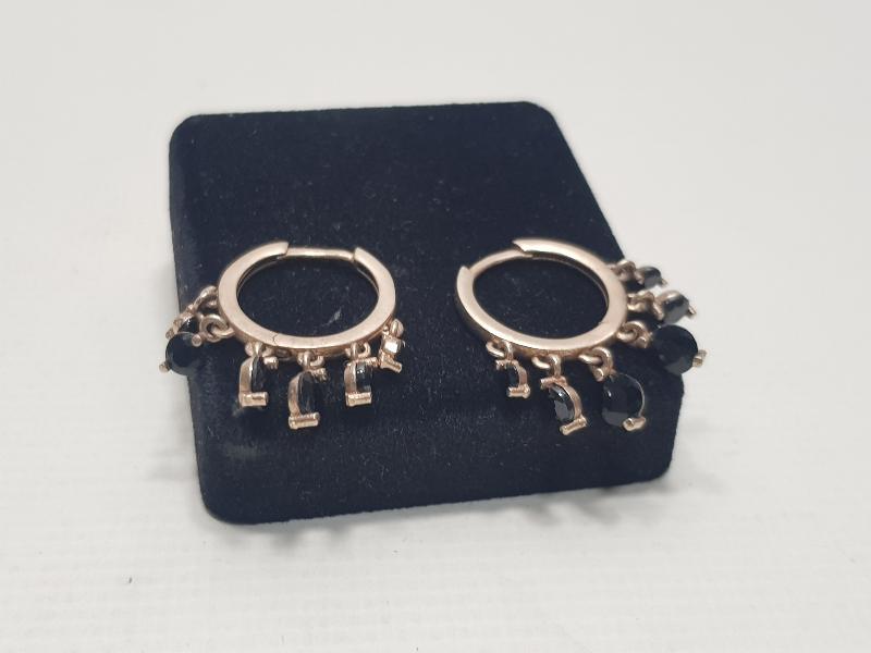 LAL TAŞLARIYLA SÜSLÜ ANTİKA GÜMÜŞ KÜPE 