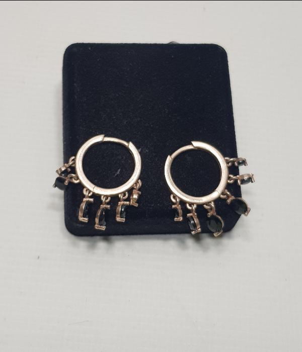 LAL TAŞLARIYLA SÜSLÜ ANTİKA GÜMÜŞ KÜPE 