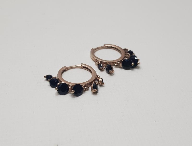 LAL TAŞLARIYLA SÜSLÜ ANTİKA GÜMÜŞ KÜPE 