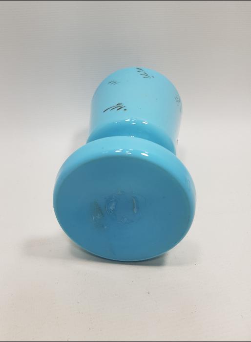 OSMANLI DÖNEMİ MAVİ RENKLİ OPAL VAZO 