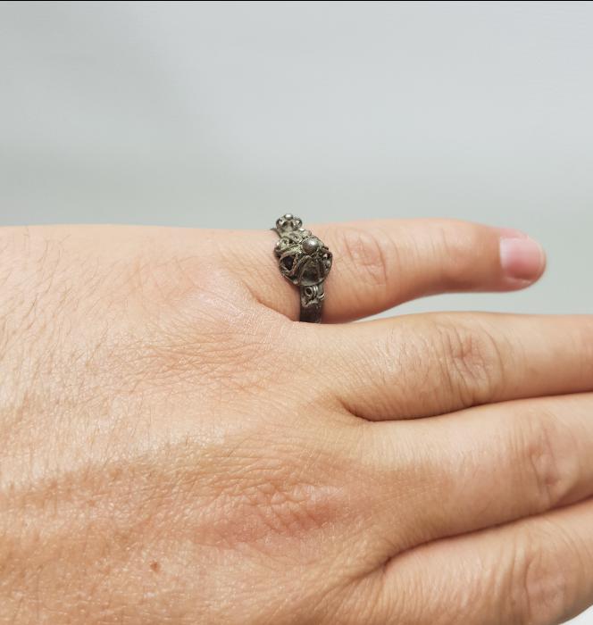 OSMANLI DÖNEMİ TEKKE İŞİ KUBBE FORMLU GÜMÜŞ YÜZÜK