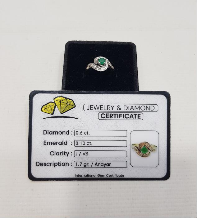 ZÜMRÜT TAŞLI PIRLANTA YÜZÜK