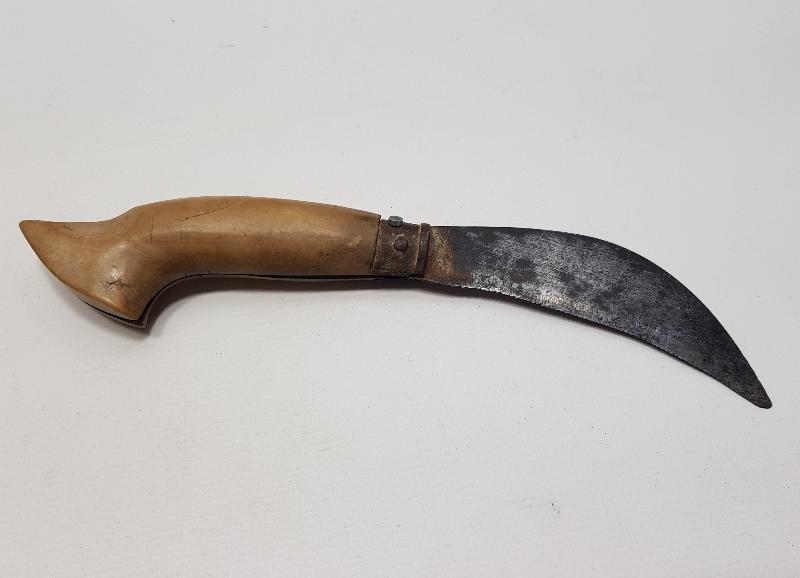 OSMANLICA YEŞİL BURSA YADİGARI YAZILI BAĞ BIÇAĞI