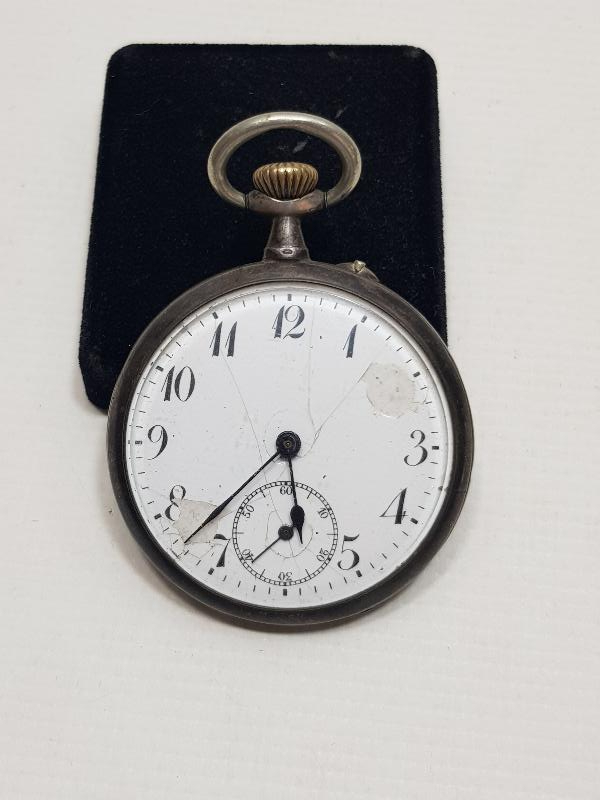 ANTİKA GÜMÜŞ KASA CEP SAATİ