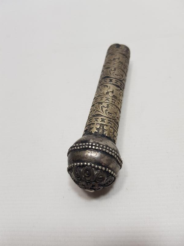 ANTİKA TÜRKMEN İŞİ GÜMÜŞ KIRBAÇ SAPI