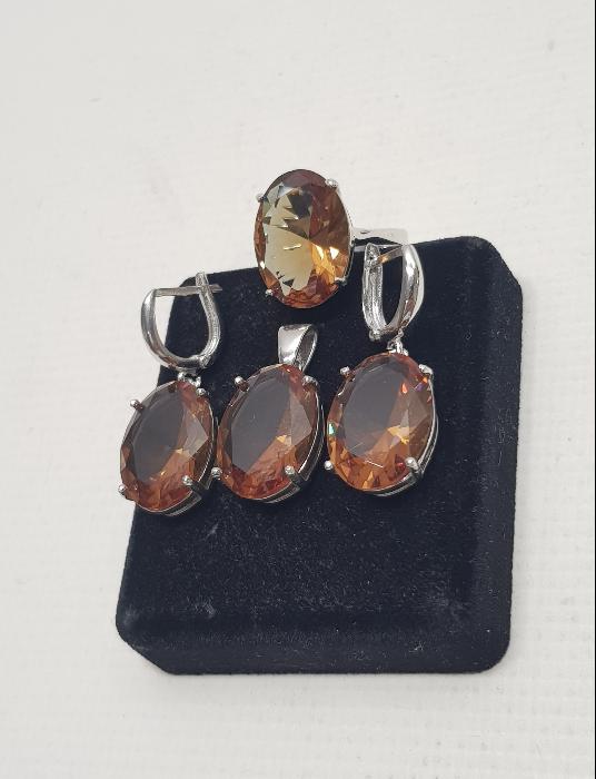 BÜYÜK ZULTANİT TAŞLI GÜMÜŞ TAKI SETİ 