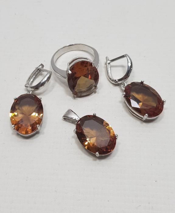 BÜYÜK ZULTANİT TAŞLI GÜMÜŞ TAKI SETİ 